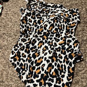 Leopard Print One-Shoulder Swimsuit